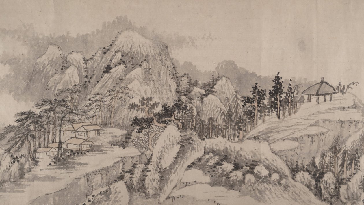 Afgelegen valleien en diepe bossen, gedateerd 1678 door Liu Yu