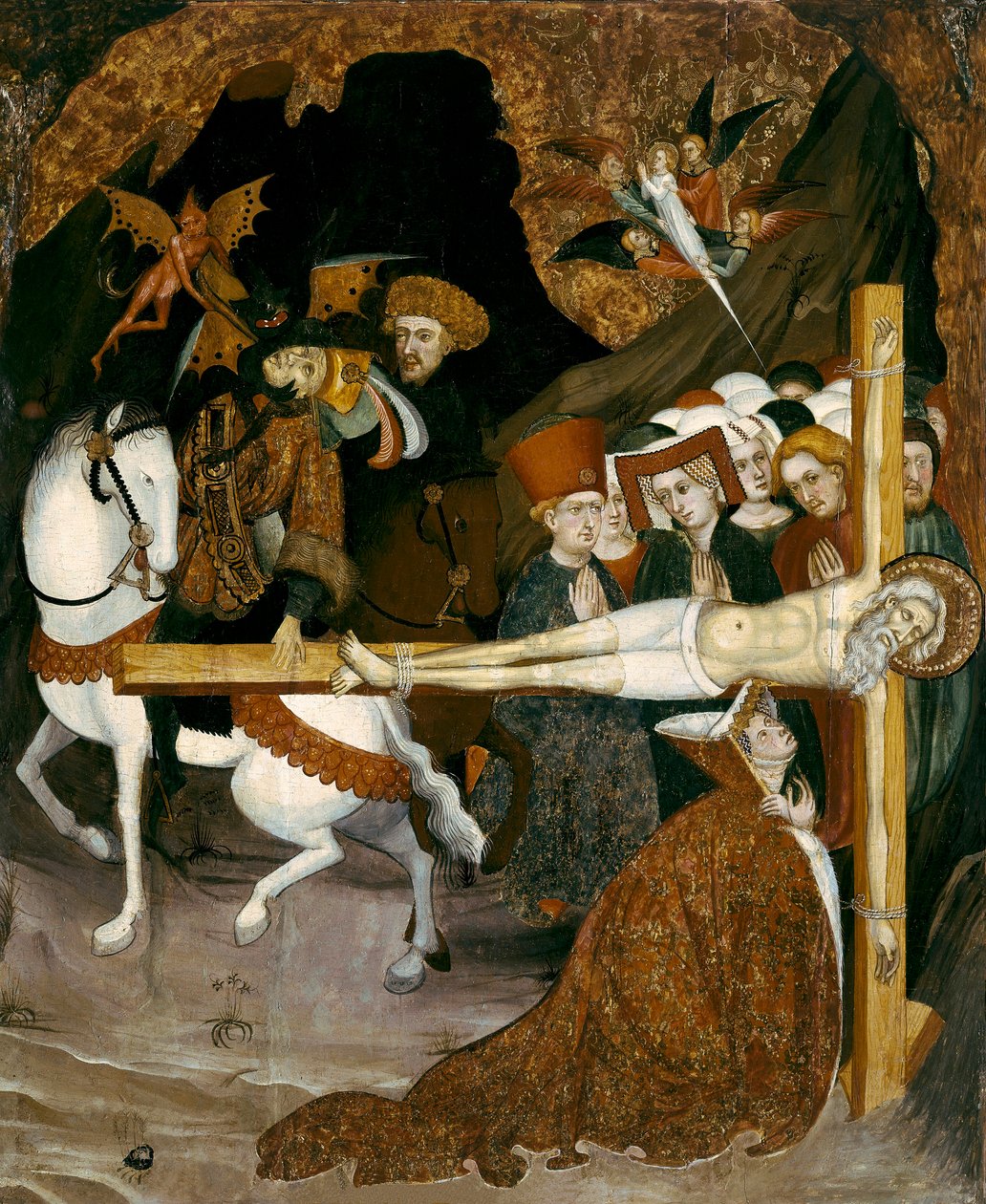 Kruisiging van de heilige Andreas de Apostel. Schilderij door Lluis Borrassa (1360-1425) door Lluís Borrassà