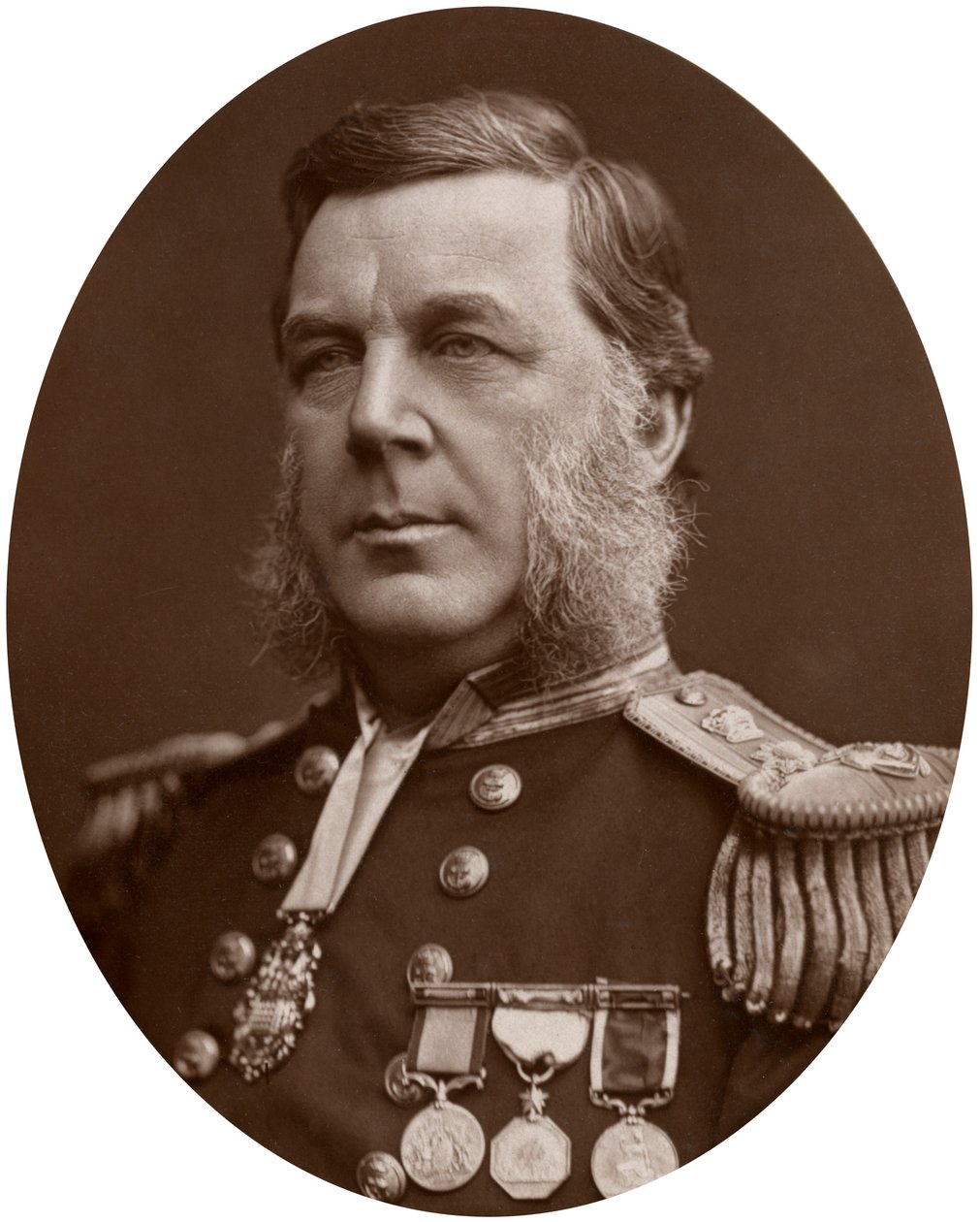 Kapitein Bedford Clapperton Trevelyan Pim, Britse marineofficier, 1883 door Lock and Whitfield