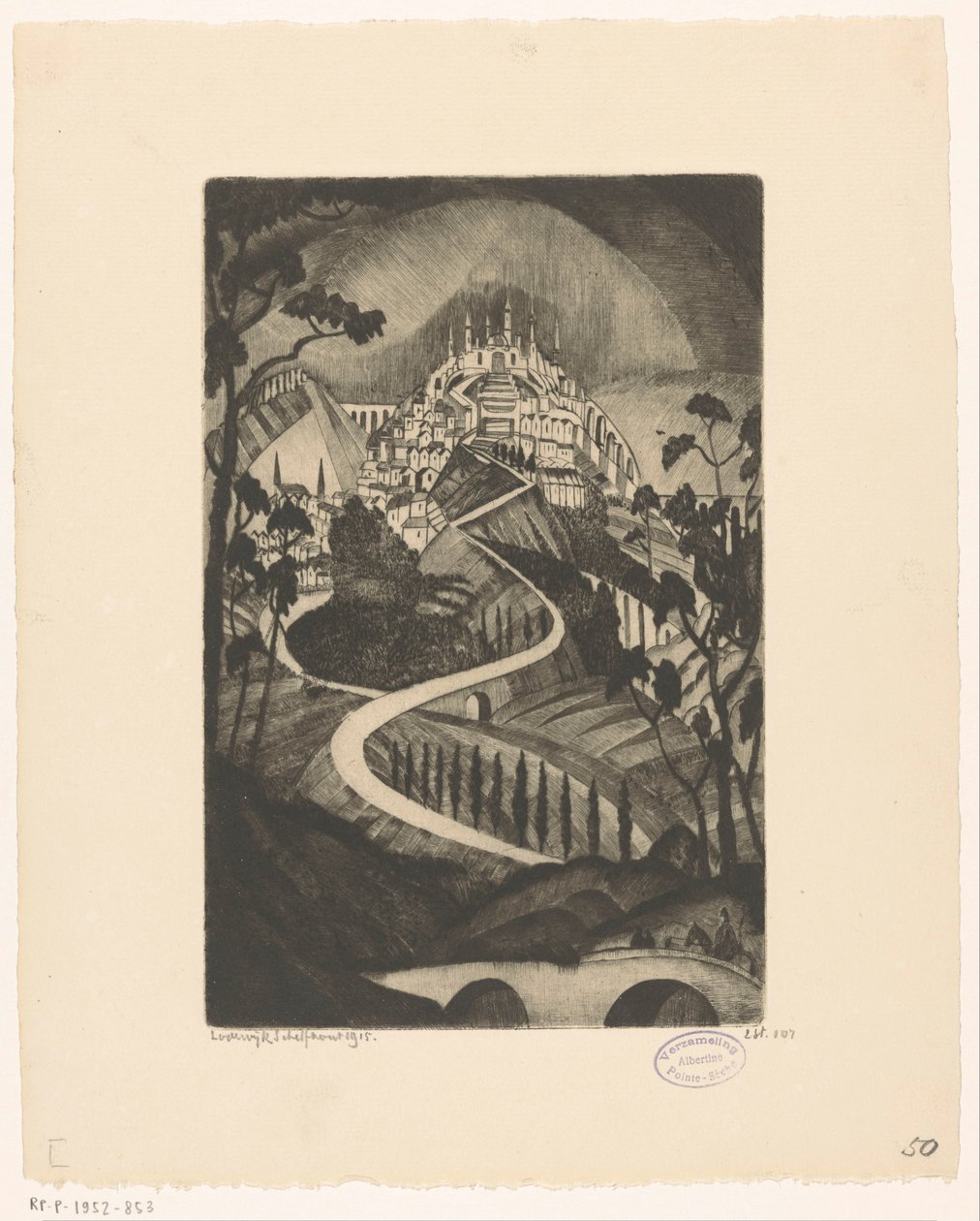 Berg door Lodewijk Schelfhout (signed by artist)
