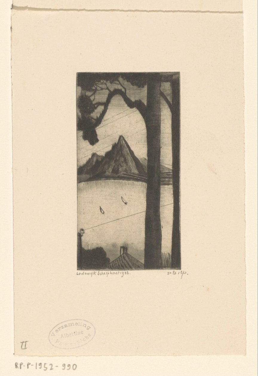 Corsicaans landschap door Lodewijk Schelfhout (signed by artist)