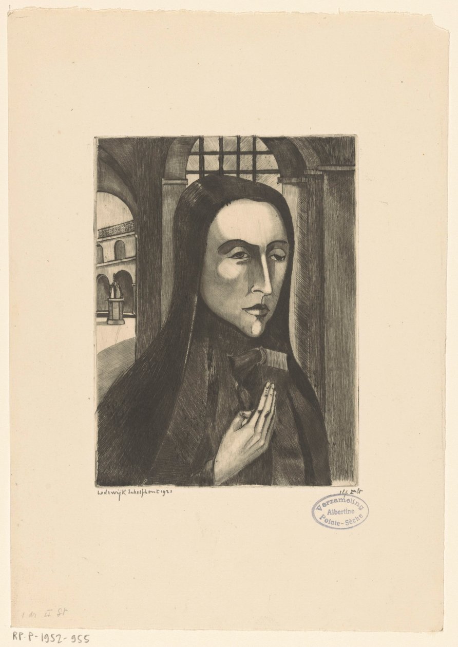 Corsicaanse vrouw door Lodewijk Schelfhout (signed by artist)
