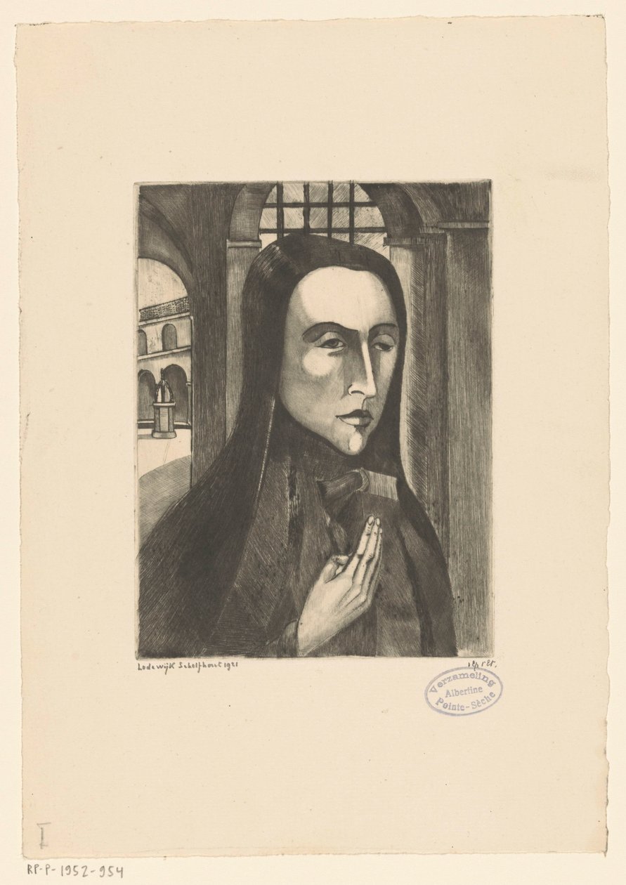 Corsicaanse vrouw door Lodewijk Schelfhout (signed by artist)
