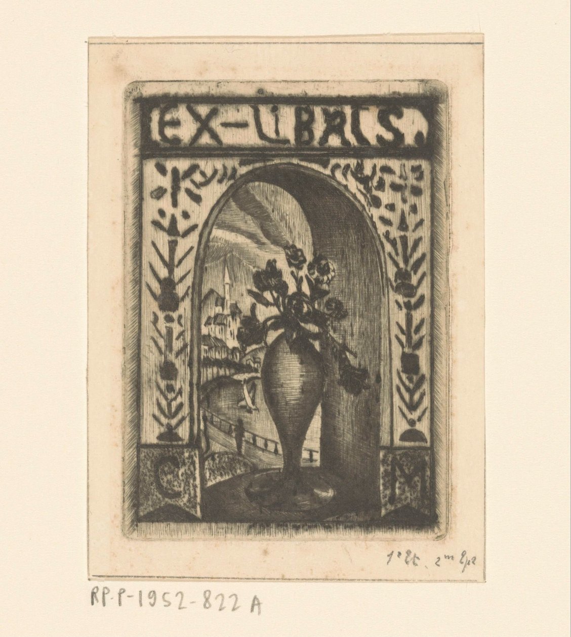 Ex libris van C. van der Meulen door Lodewijk Schelfhout (signed by artist)