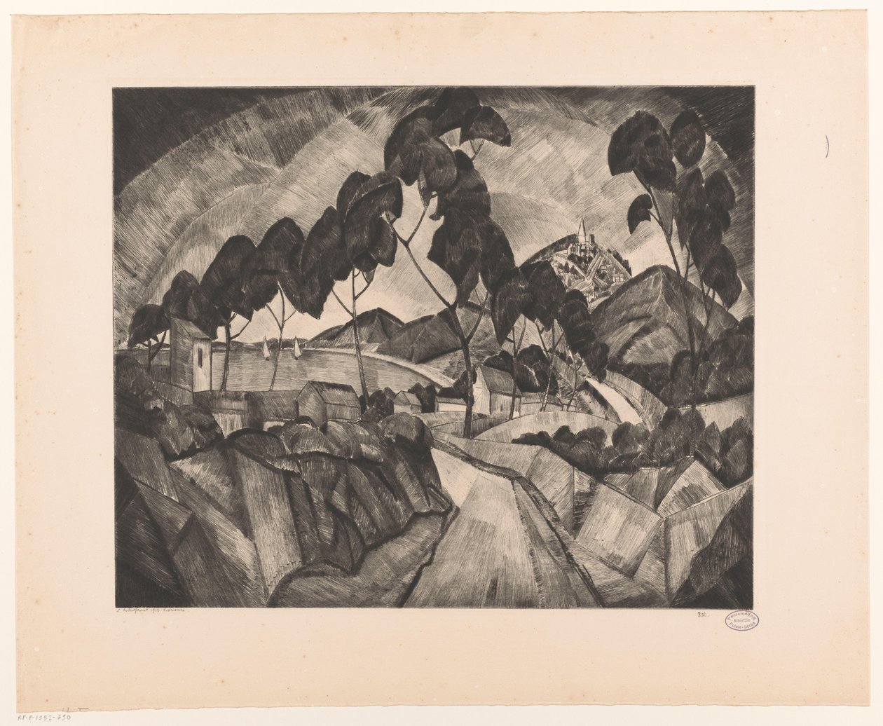 Heuvellandschap in de Provence door Lodewijk Schelfhout (signed by artist)