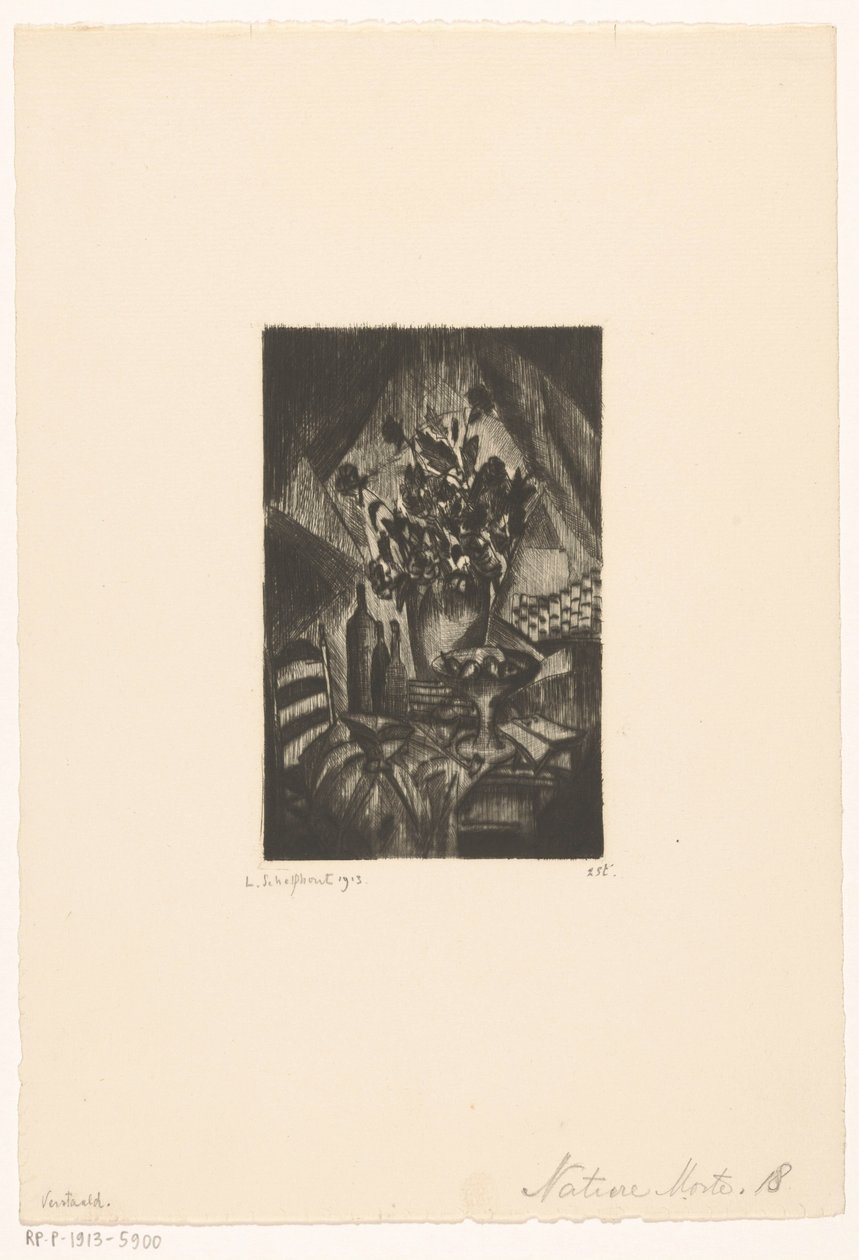 Stilleven door Lodewijk Schelfhout (signed by artist)