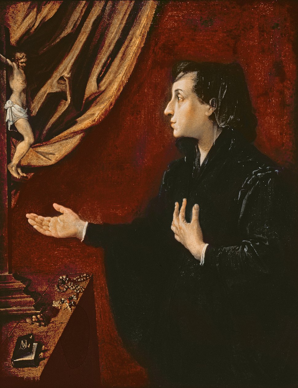 Portret van een weduwe, ca. 1585 door Lodovico Carracci