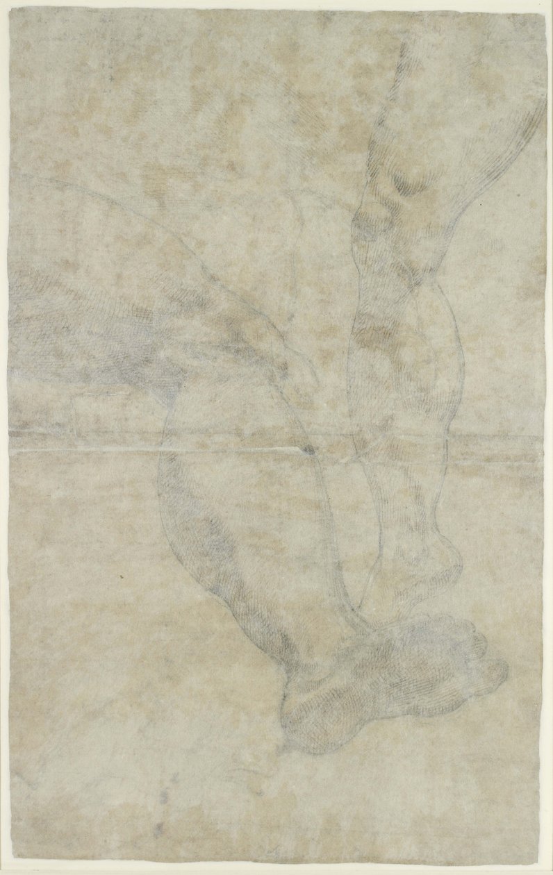 Verso: Studies van twee paar benen door Lodovico Carracci