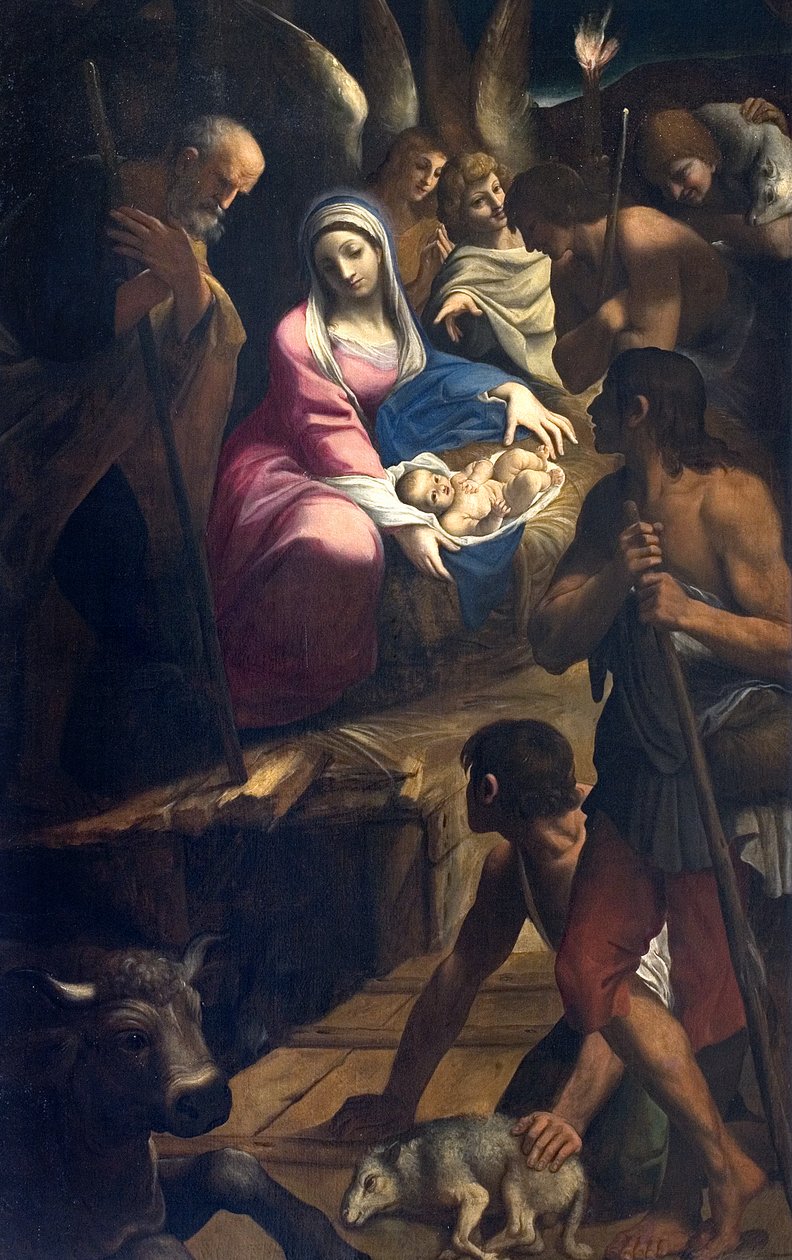 Aanbidding der Herders door Lodovico Carracci