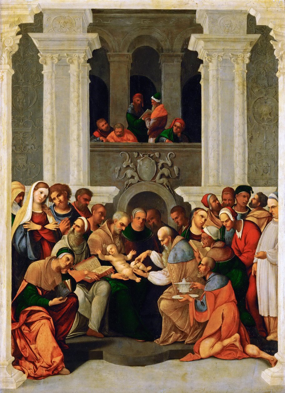 De besnijdenis van Christus door Lodovico Mazzolino