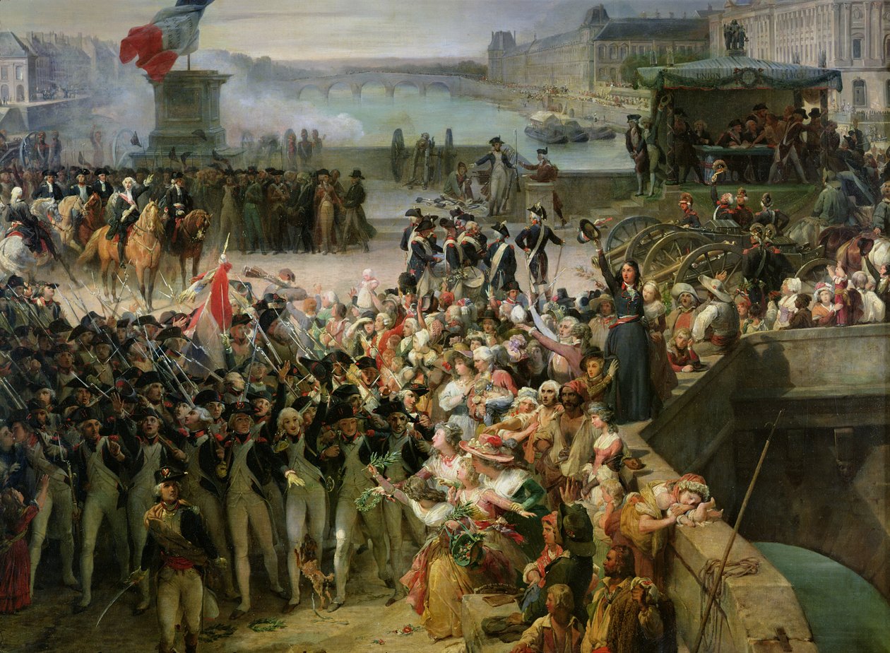 De Garde Nationale de Paris vertrekt om zich bij het leger aan te sluiten in september 1792 (detail) door Léon Cogniet