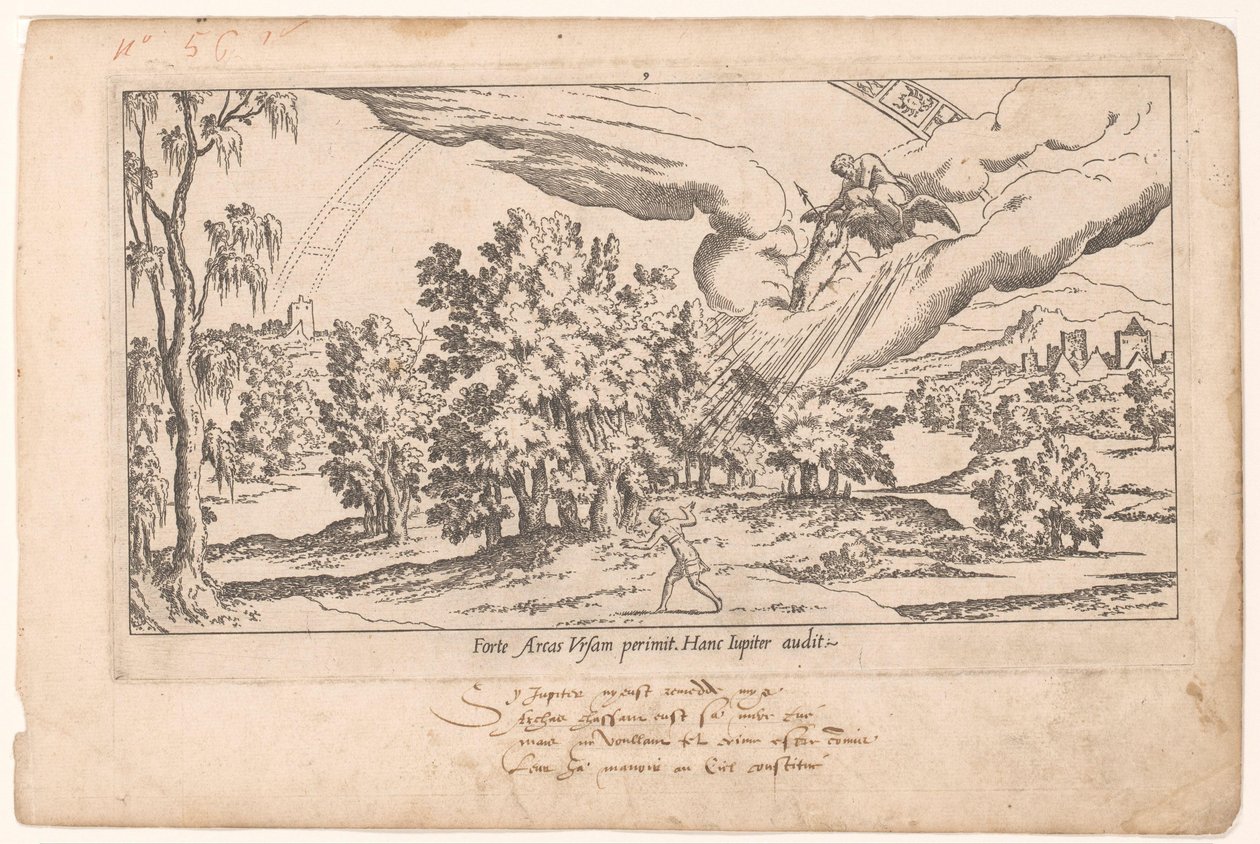 Callisto wordt door Jupiter opgenomen in de sterrenhemel door Léon Davent (attributed to)