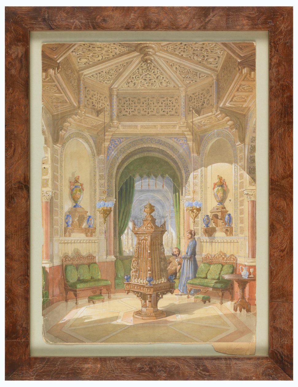 Tekening, Ontwerp voor een Moorse rookkamer [Tabagie], ca. 1844 door Léon Feuchère