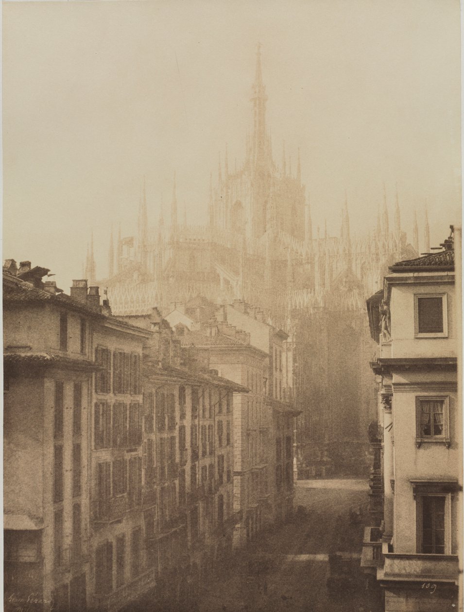 Kathedraal vanaf Corso Francesco, Milaan, 1857 door Léon Gérard