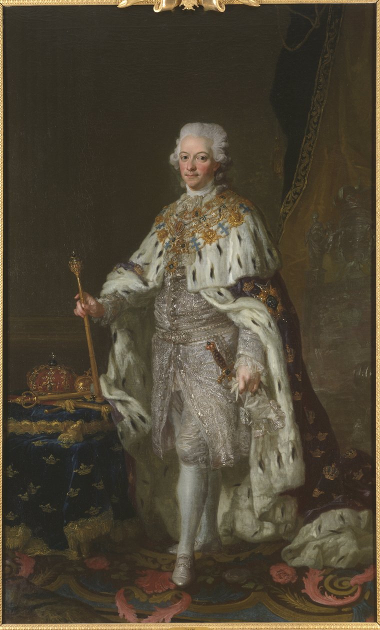 Portret van koning Gustav III van Zweden door Lorens the Younger Pasch