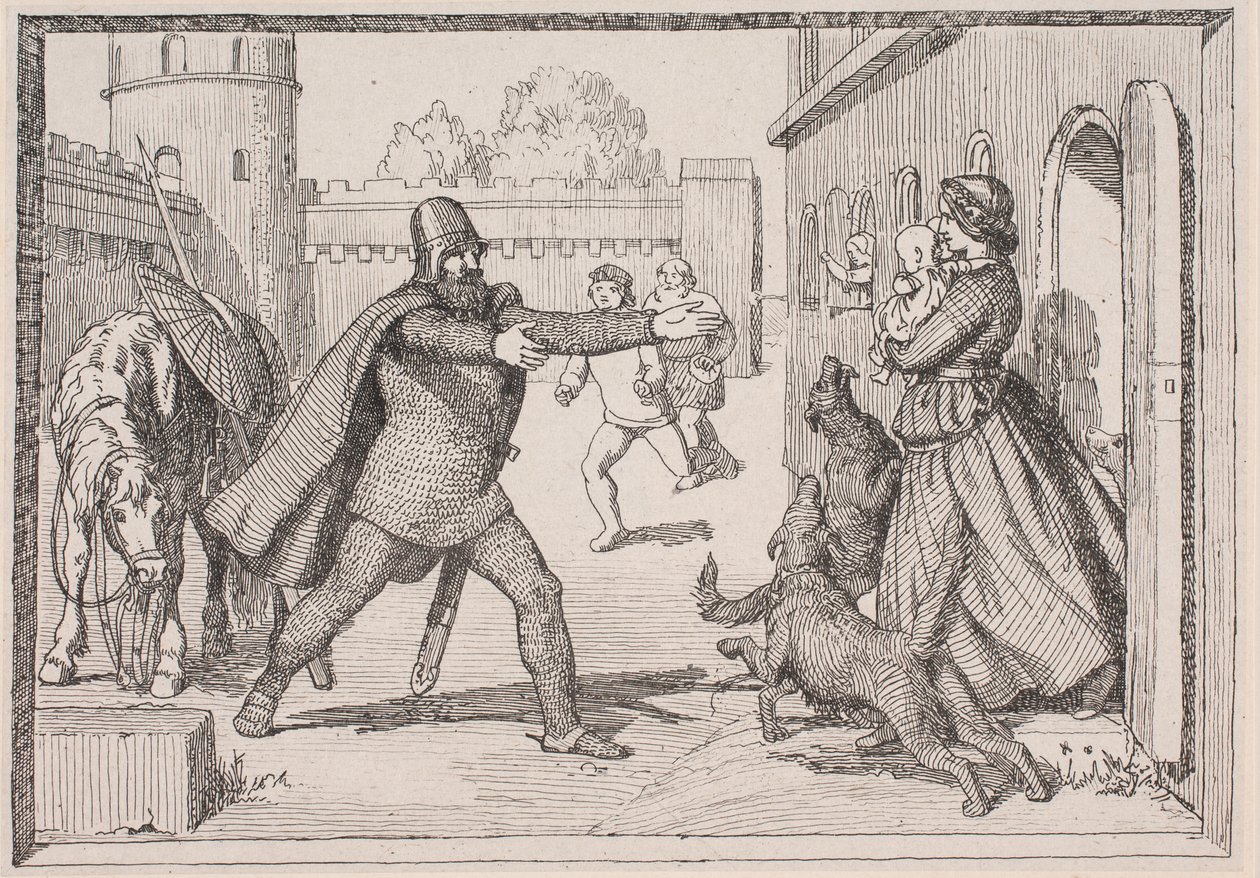 Illustratie bij Adam Oehlenschlägers gedicht „De twee kerktorens“ door Lorenz Frølich