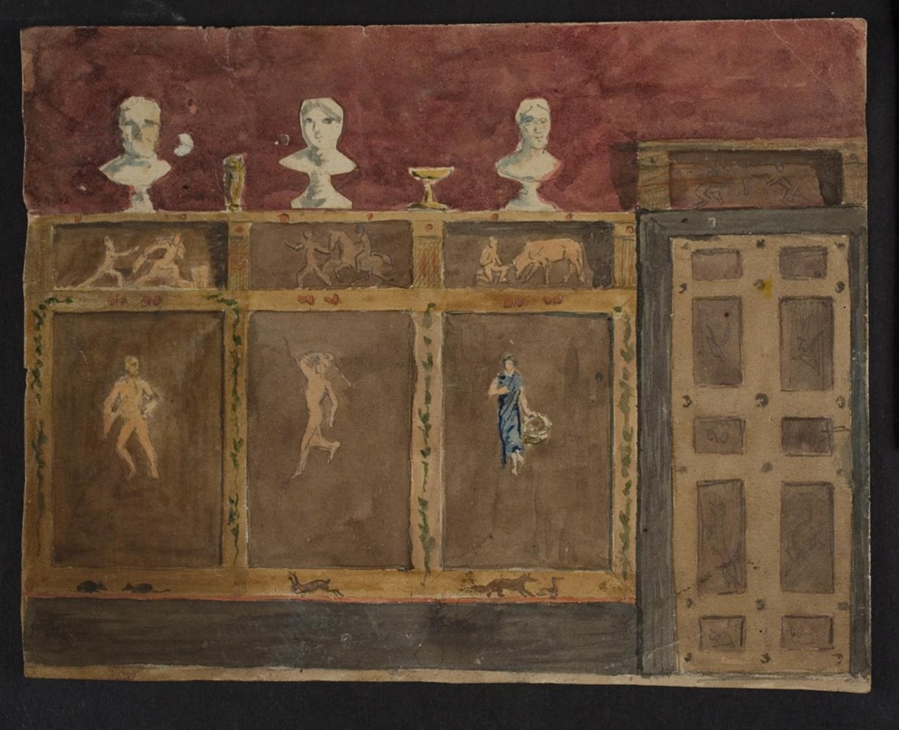 Wanddecoraties voor Valhøj 1838/1839 door Lorenz Frølich