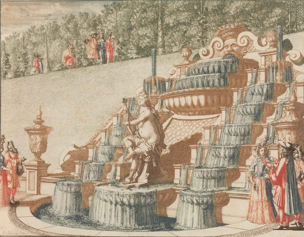 De Cascade van Galathea, aan de Westzijde van de Grote Tuin