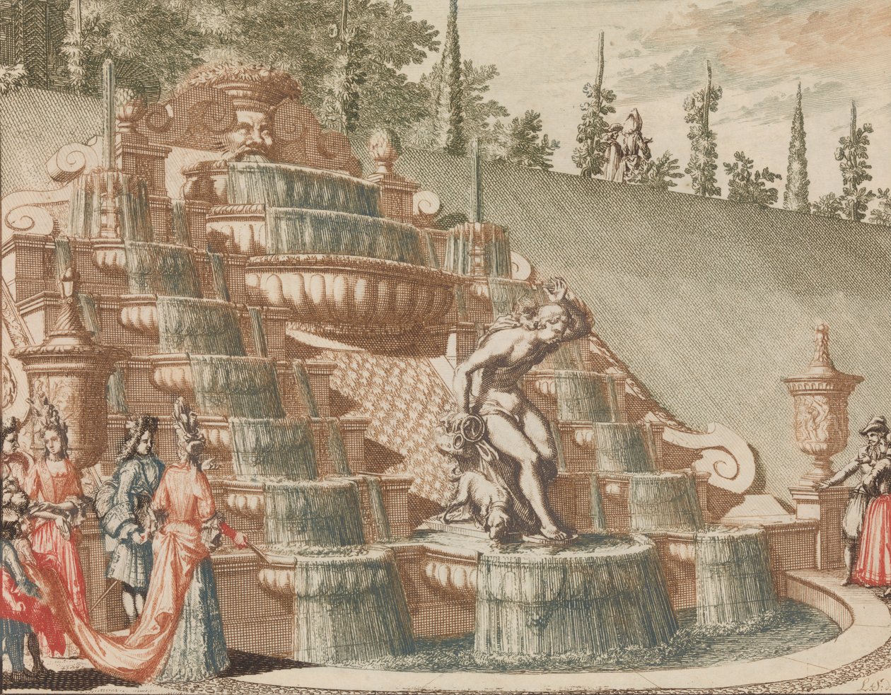 De Waterval van Narcissus, aan de Oostzijde van de Grote Tuin door Lorenz Scherm
