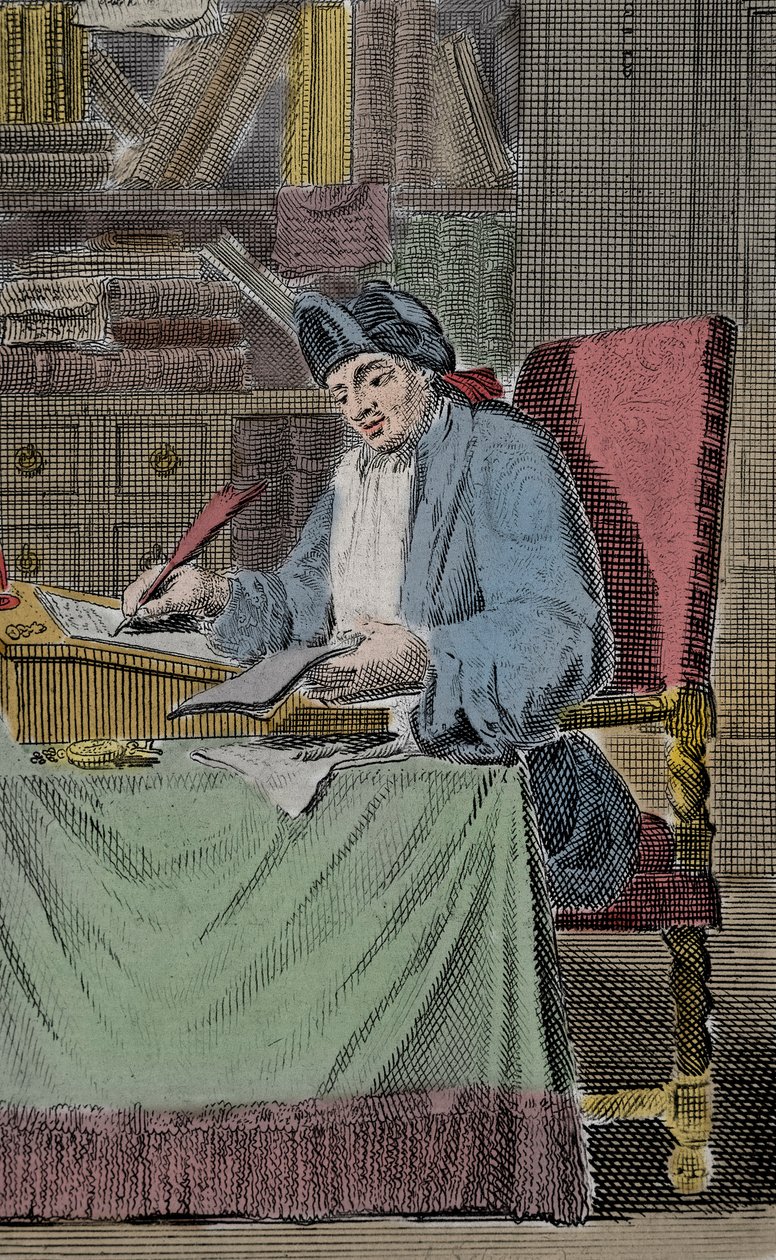 Portret van Hercules Savinien Cyrano, genaamd Cyrano de Bergerac, Franse schrijver door Lorenz Scherm