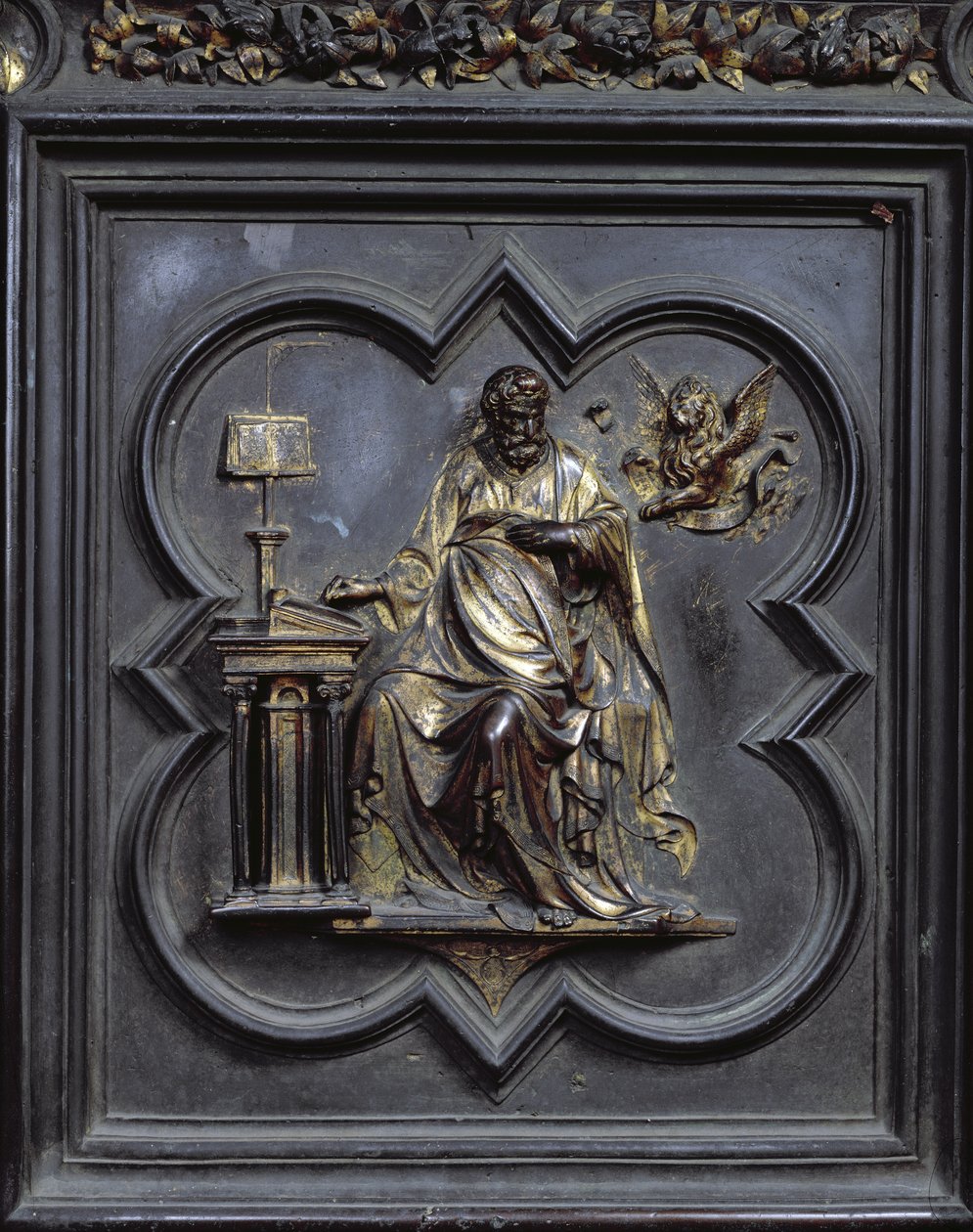 Sint Marcus de Evangelist, paneel D van de Noorddeuren van de Baptisterium van San Giovanni, 1403-24 door Lorenzo Ghiberti