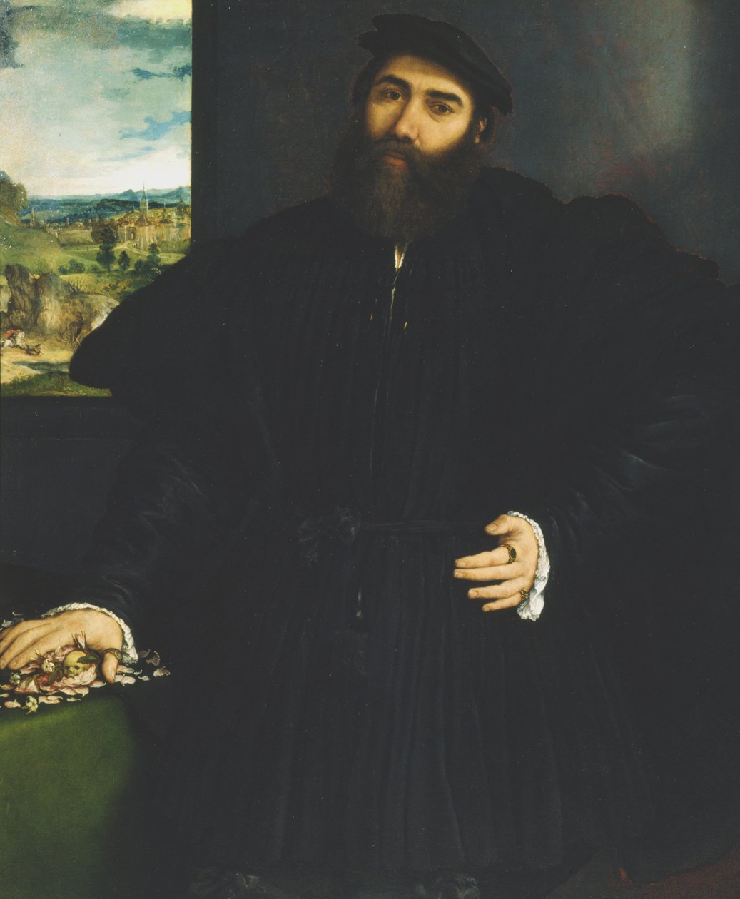 Portret van een Heer door Lorenzo Lotto