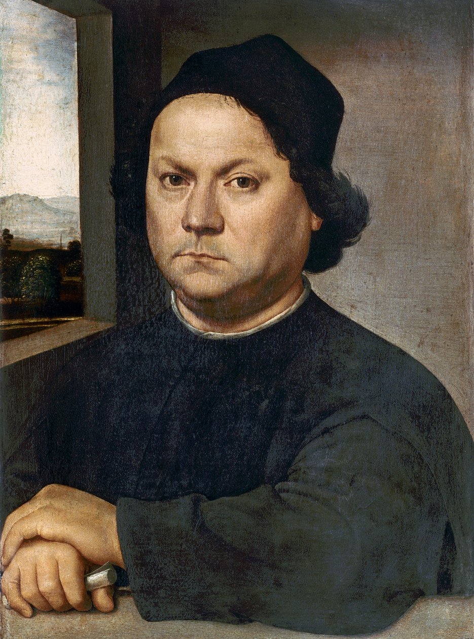 Portret vermoedelijk van Andrea del Verrocchio door Lorenzo di Credi