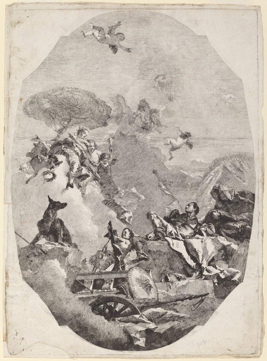 De Triomf van Mars door Lorenzo Baldissera Tiepolo after Giovanni Battista Tiepolo