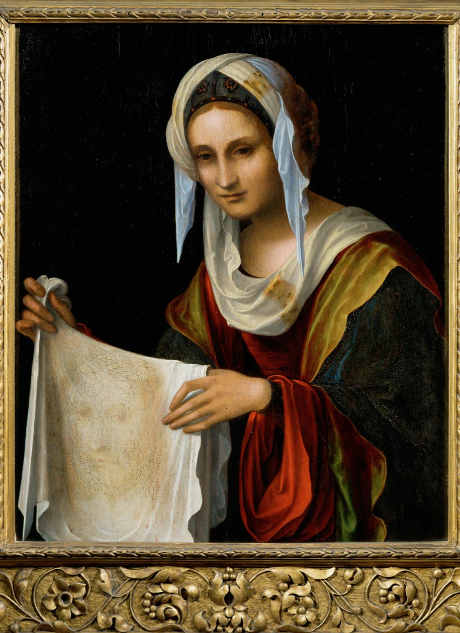 Heilige Veronica, eind 15e eeuw (schilderij op hout) door Lorenzo Costa