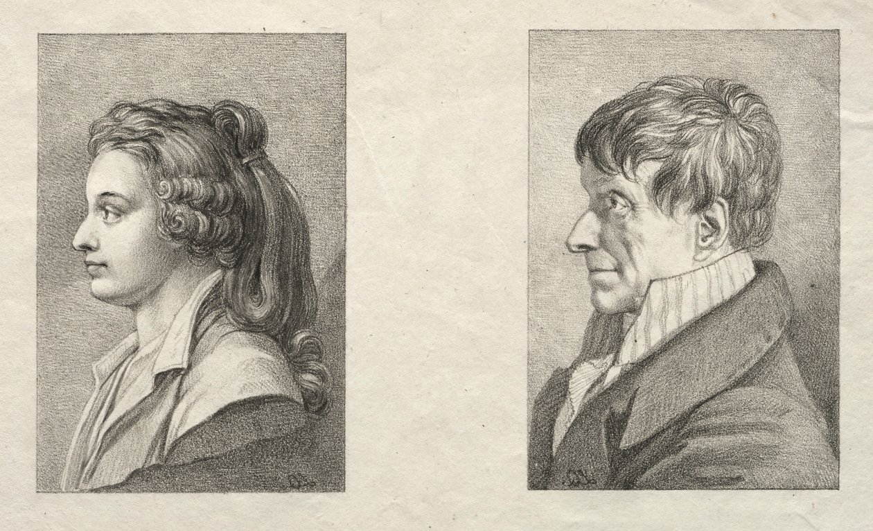 Profielportret van een vrouw en een man door Lorenzo II Quaglio