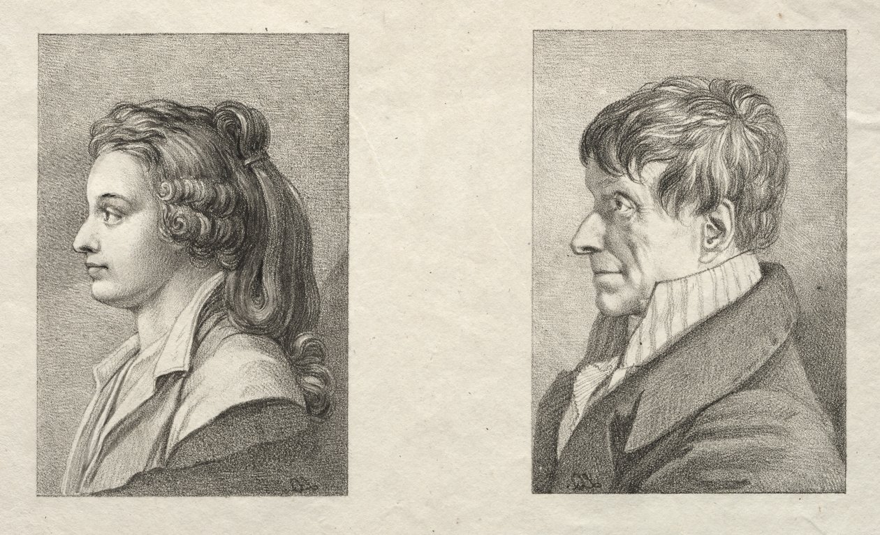Profielportret van een vrouw en een man door Lorenzo II Quaglio