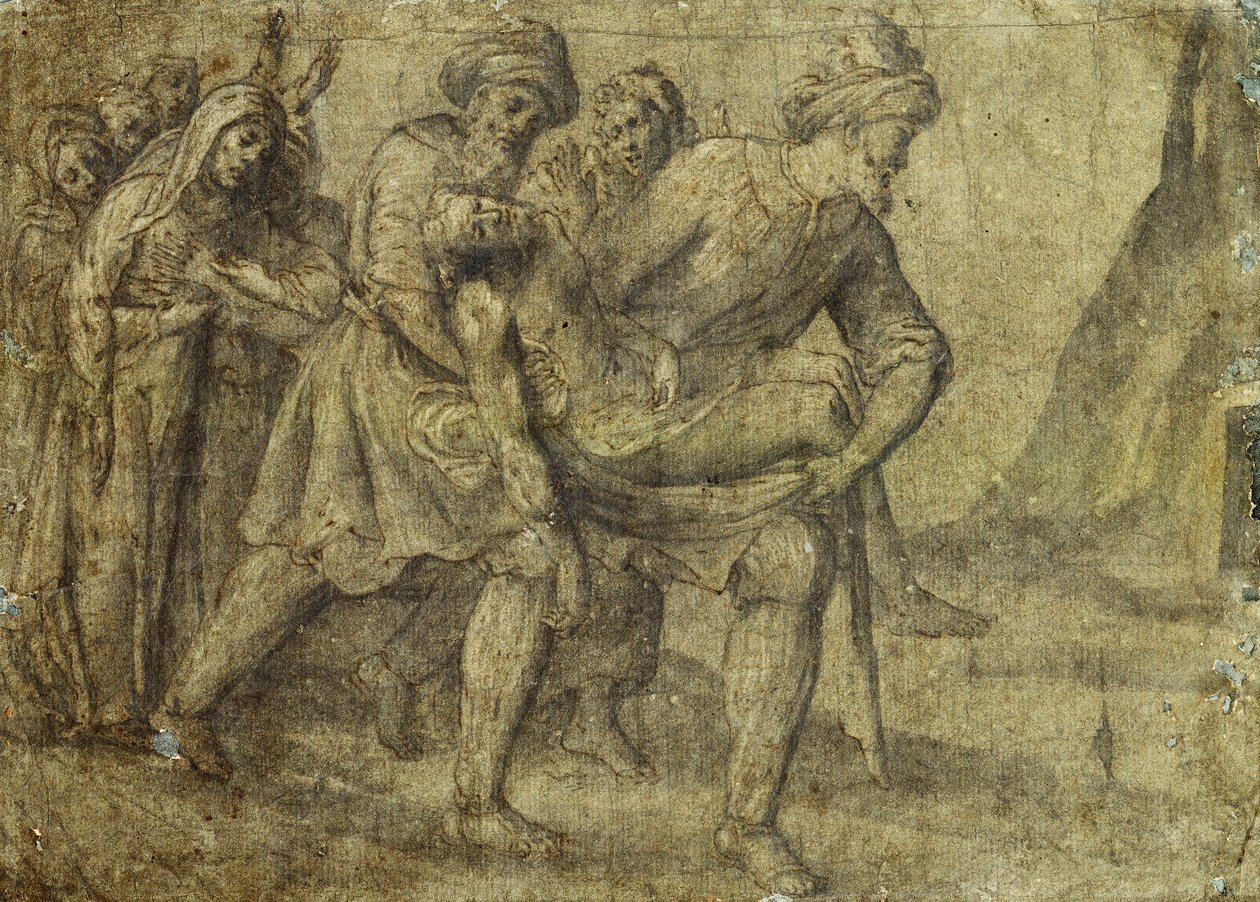 Christus naar het Graf Gedragen door Lorenzo Lotto