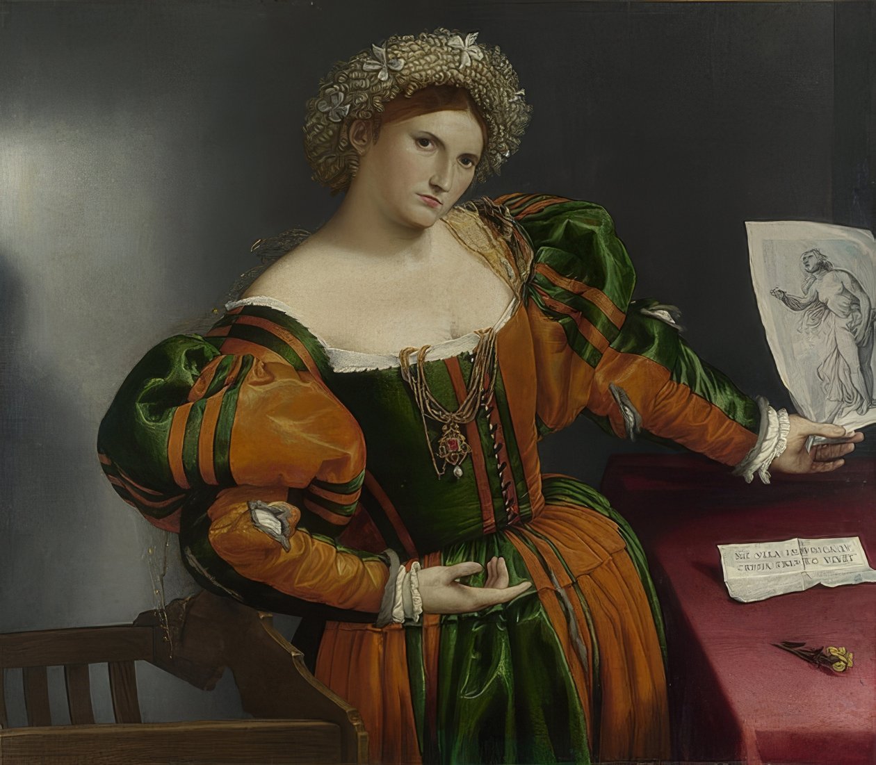 Vrouwenportret (Lucretia) door Lorenzo Lotto