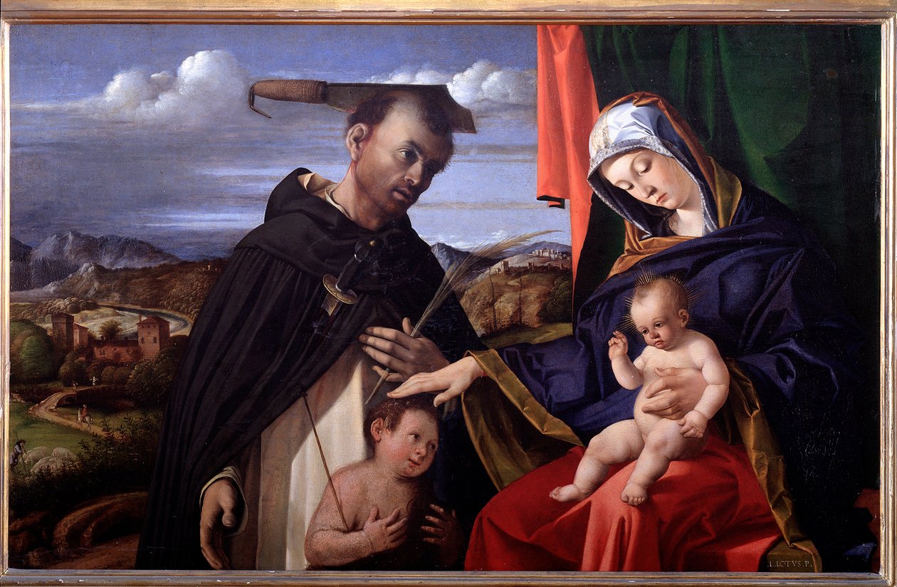 Madonna en Kind met Sint Pieter van Verona door Lorenzo Lotto