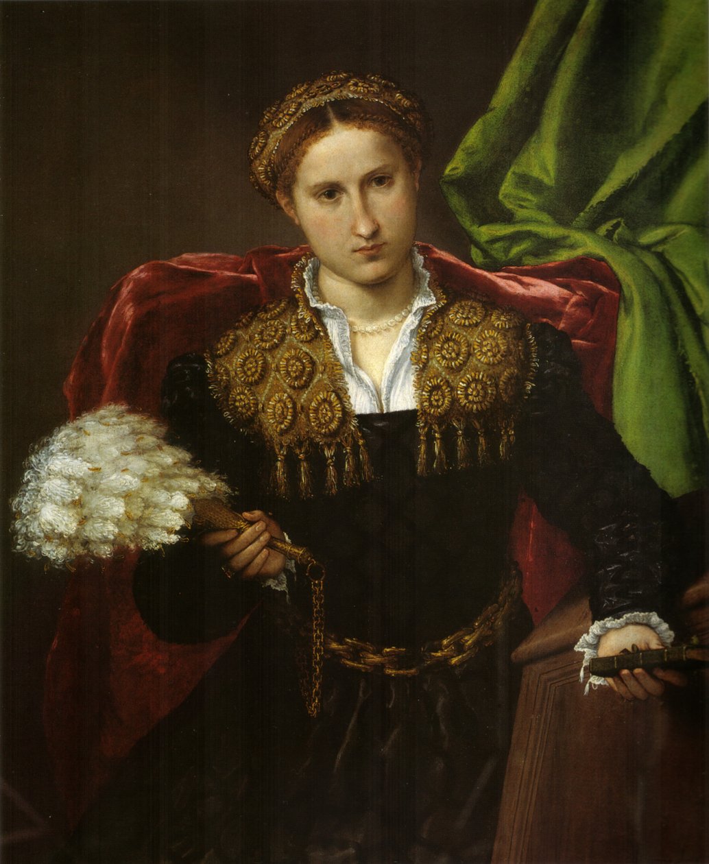 Portret van Laura da Pola, echtgenote van Febo da Brescia door Lorenzo Lotto
