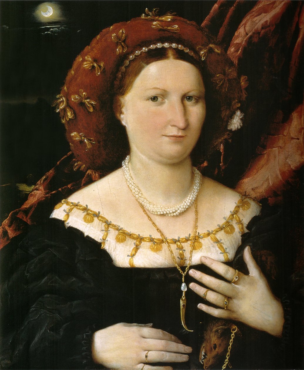 Portret van Lucina Brembati door Lorenzo Lotto
