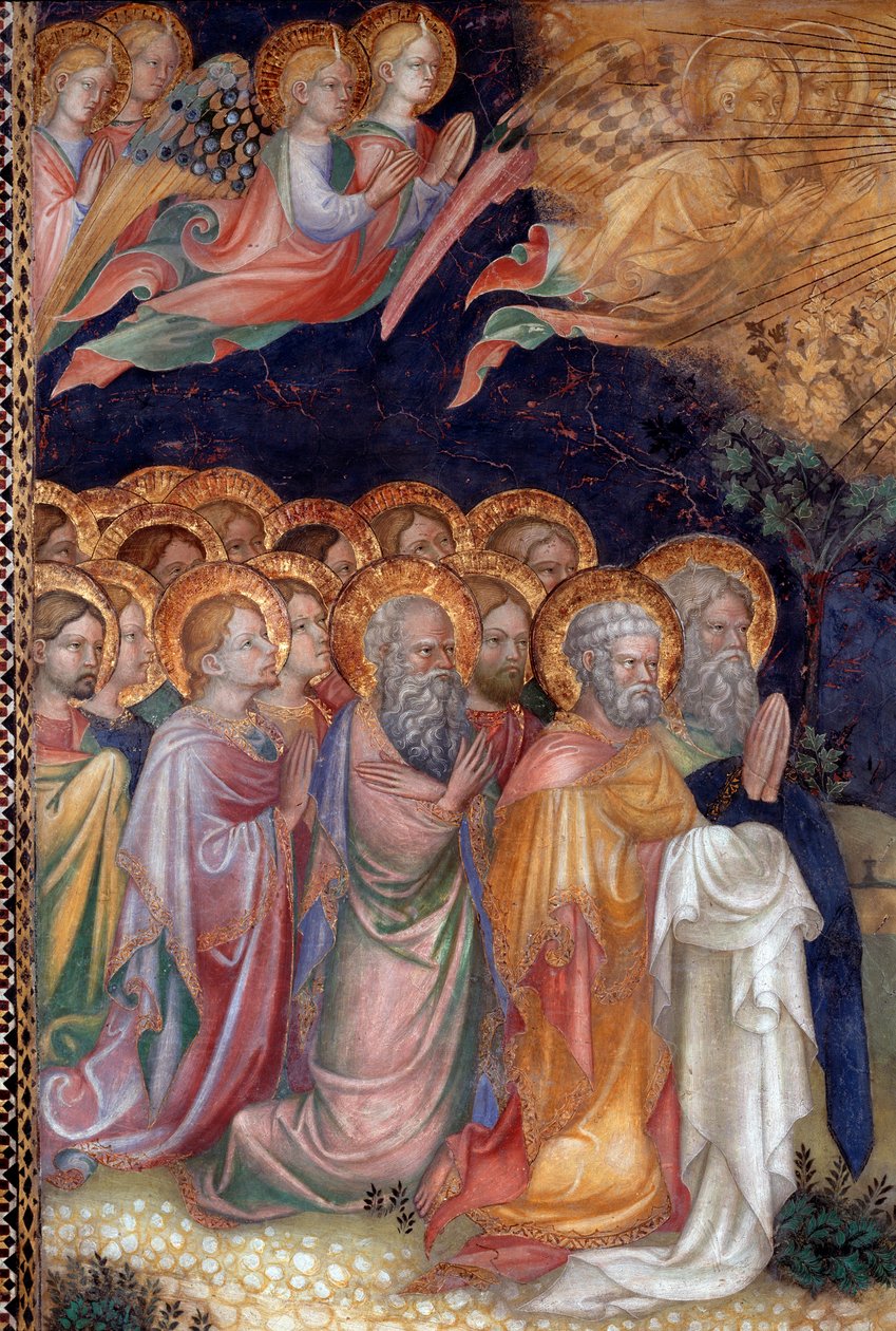 De doop van Jezus door Johannes de Doper (detail) door Lorenzo Salimbeni