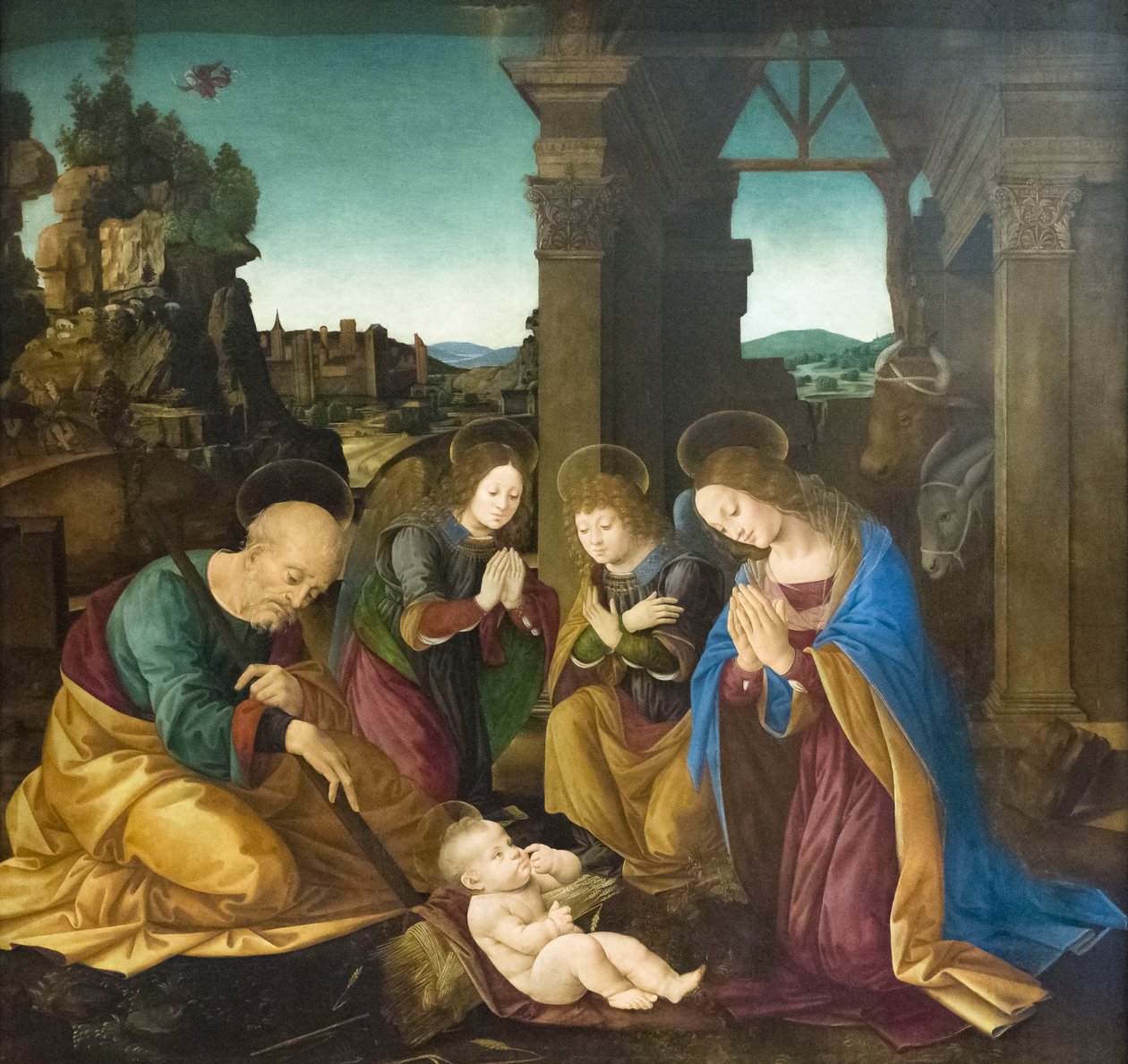 Aanbidding van het Christuskind door Lorenzo di Credi
