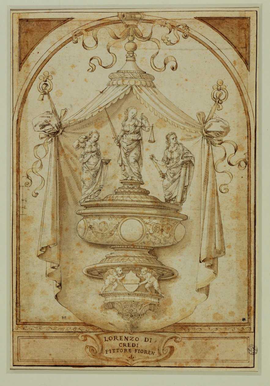 Studie voor een grafmonument ... door Lorenzo di Credi