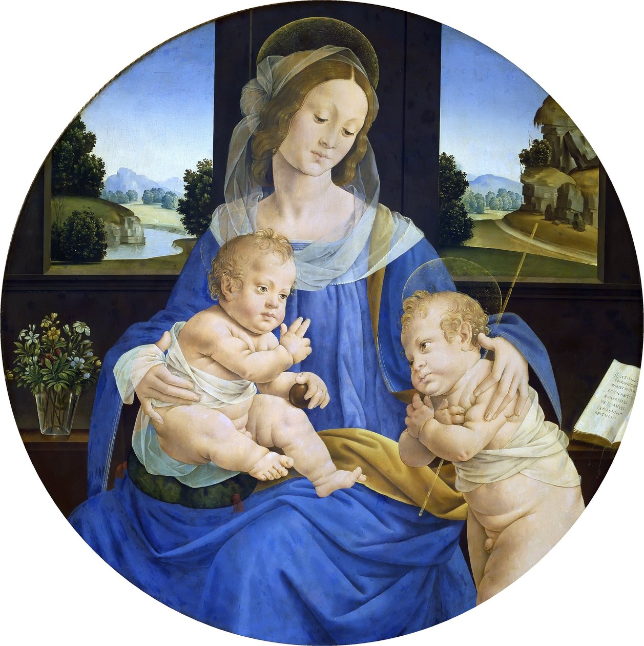 Maagd en Kind met het Kind Johannes de Doper door Lorenzo di Credi