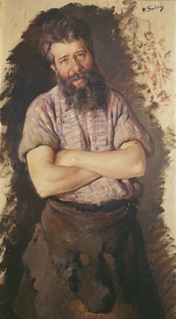 Portret van een smid door Lothar von Seebach