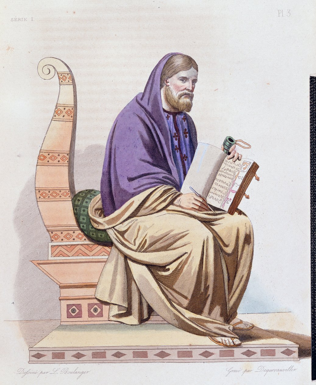 Portret van St. Gregorius van Tours (538-594) illustratie uit 