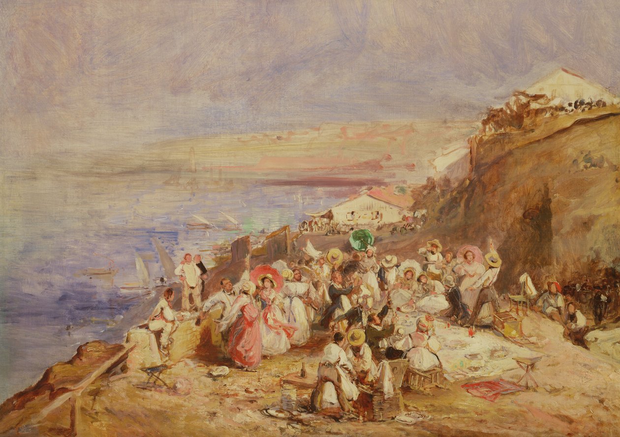 De lunch van de kunstenaars door Eugene Isabey