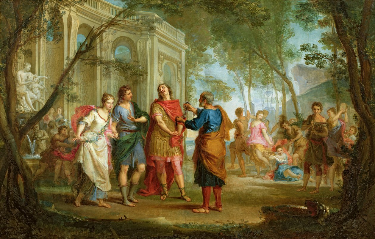 Roland leert over de liefde van Angelica en Medoro door Louis Galloche