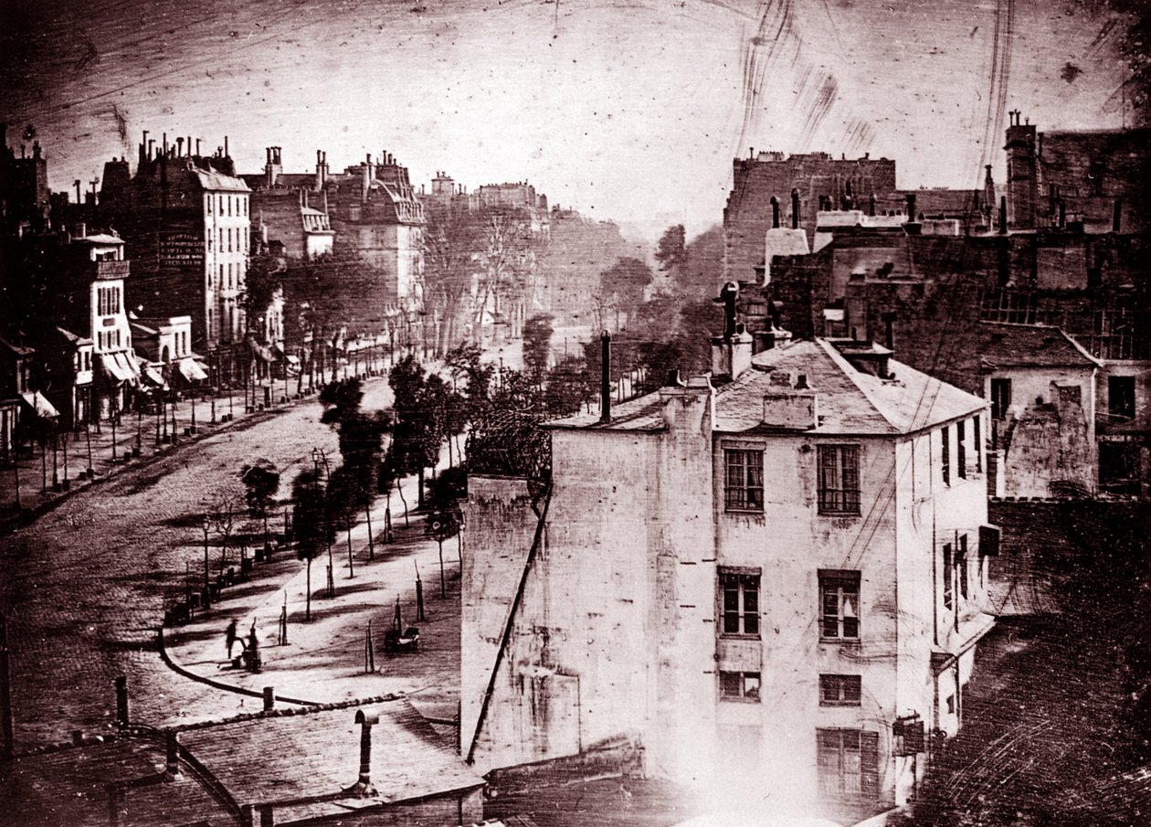 Boulevard du Temple, Parijs, 3e arrondissement, 1838 door Louis Jacques Mande Daguerre
