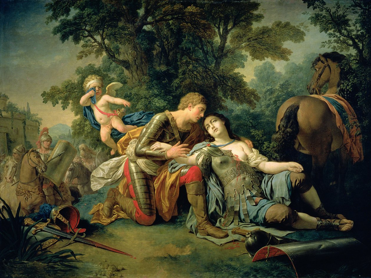 Tancred en Clorinda, 1761 door Louis Jean François Lagrenée