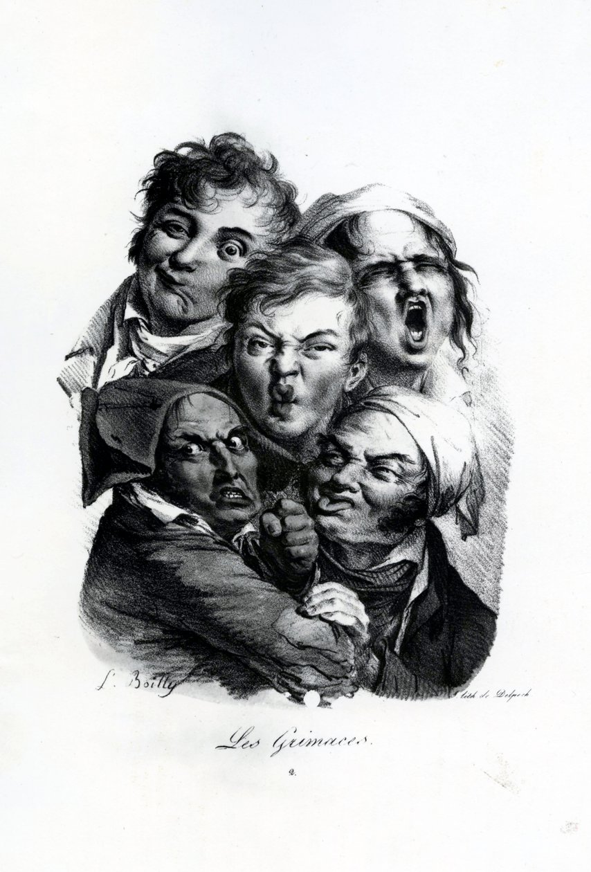 Les Grimaces, ca. 1823 door Louis Leopold Boilly