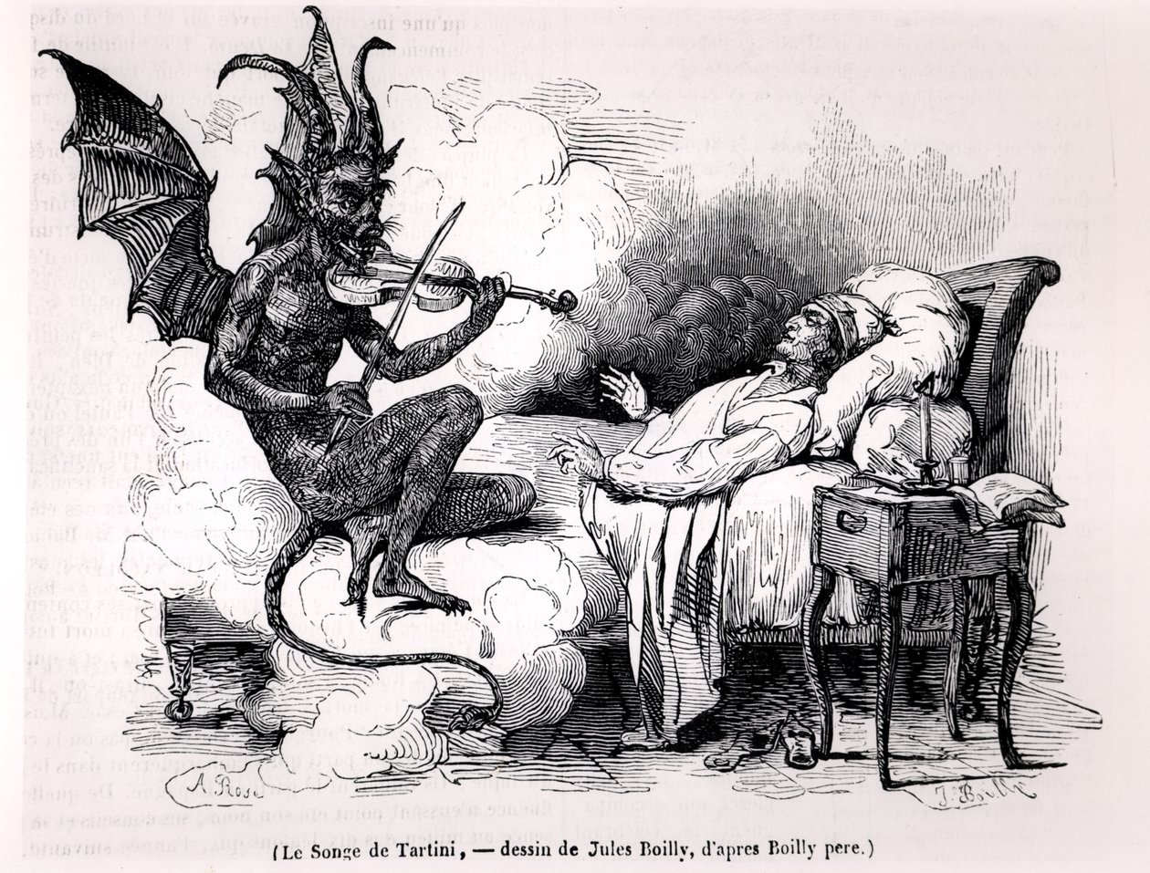 De droom van Tartini, gegraveerd door Julien Leopold Boilly door Louis Leopold Boilly