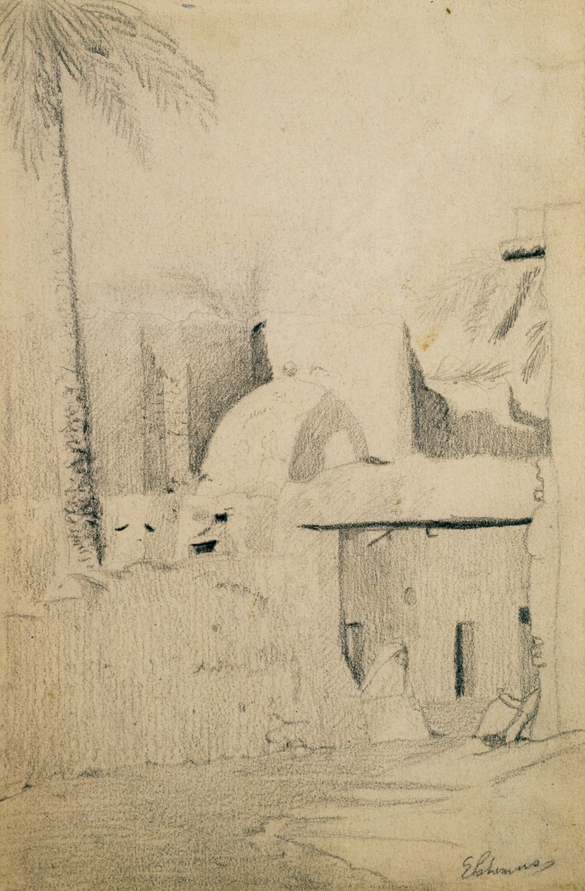 Straat in dorp nabij Biskra door Louis Michel Eilshemius