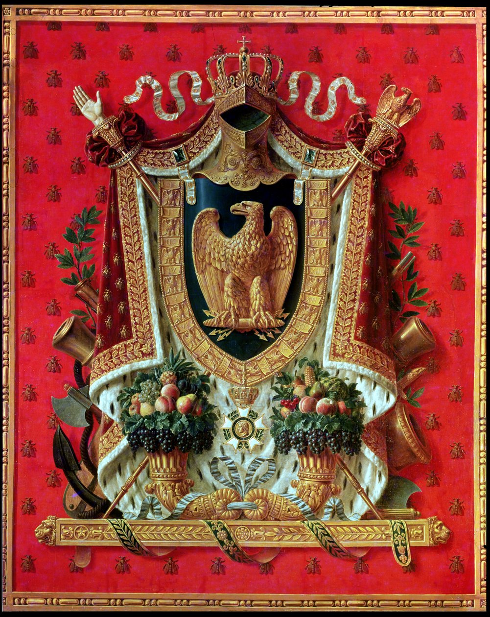 Wapen van het Franse Keizerrijk, ontwerp voor een wandtapijt, 1808 door Louis Saint Ange Desmaisons